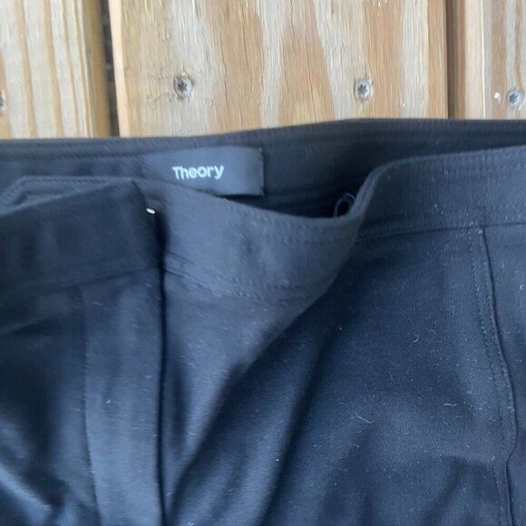 Theory Fixture Ponte Leather Trim Ankle Zip Riding Pants 6 - Picture 8 of 11